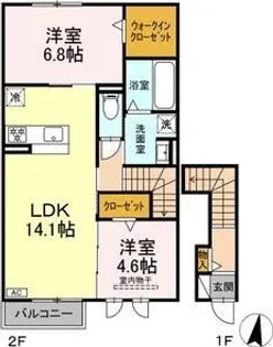 岐阜県岐阜市鏡島中1【アパート】の間取り