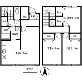 青森県八戸市青葉2【一戸建】の間取り