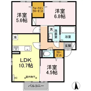 【MYD(エムワイディー)】【2階】の間取り