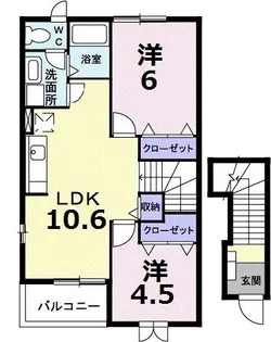 2LDKの間取り画像