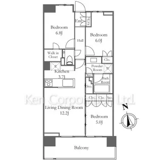 プラウド二子玉川【8階】の間取り