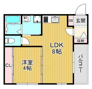大阪府大阪市旭区清水4【アパート】の間取り