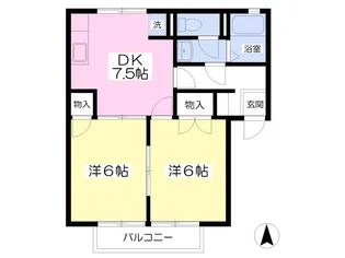 コーポ免の内A棟【1階】の間取り