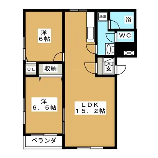 メゾンフォレストB【1階】の間取り