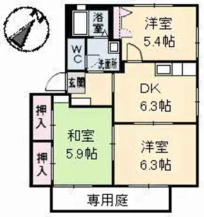 広島県福山市山手町7【アパート】の間取り
