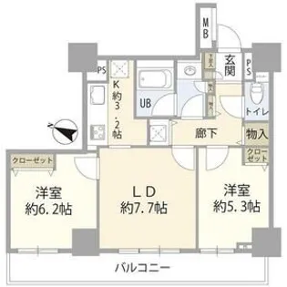 コスモ川口ステーションフロント【3階】の間取り