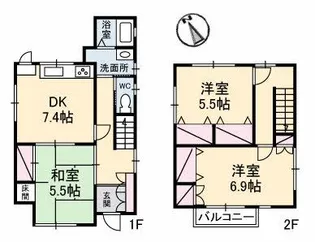 香川県高松市元山町【一戸建】の間取り