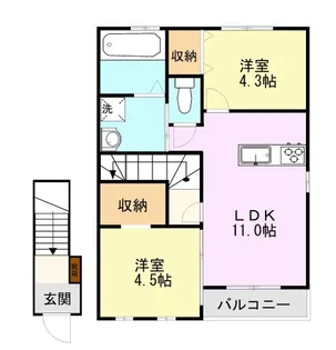SHELL leben新外【2階】の間取り