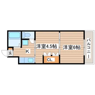 イーグルハイツ錦町【1階】の間取り