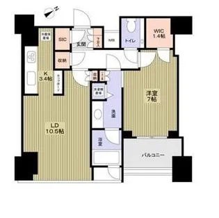 シティタワー麻布十番【17階】の間取り