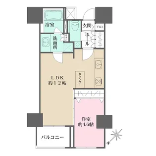 東京都中央区築地1【マンション】の間取り