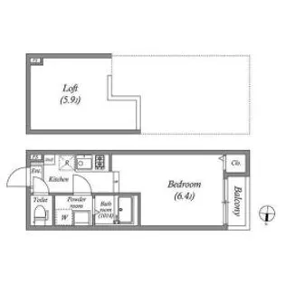 京都府京都市伏見区竹田浄菩提院町【アパート】の間取り