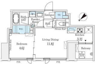 東京都中央区銀座8【マンション】の間取り