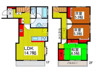 埼玉県川口市南町1【一戸建】の間取り