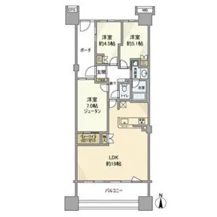 ヨコハマオールパークス 第二街区【9階】の間取り