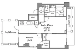 ルクレ板橋【6階】の間取り