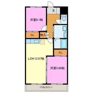 静岡県浜松市中央区高丘北1【マンション】の間取り