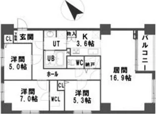 ダイアパレス東札幌II【9階】の間取り