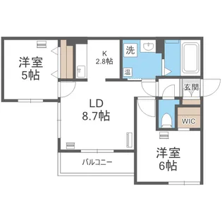 エフュート宮の沢【2階】の間取り