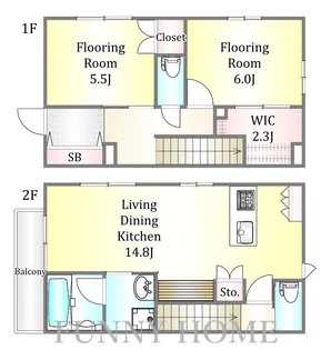 (仮称)野毛1丁目メゾンB棟の間取り