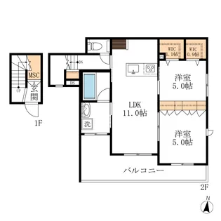 メゾン・ド・ファミーユ【2階】の間取り