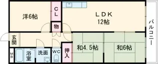 ラ・カーサ東生駒【3階】の間取り