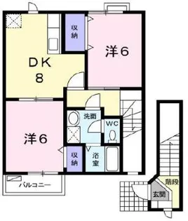 ル・アーブル A棟【2階】の間取り