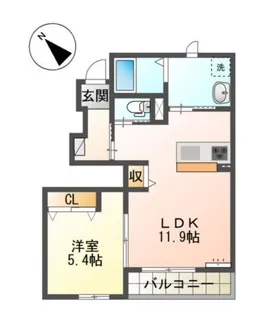 ラガール清瀬【1階】の間取り