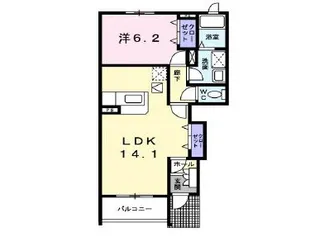 ミルボヌール【1階】の間取り