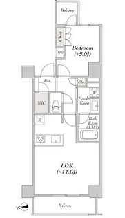 ミリアレジデンス浅草橋【10階】の間取り