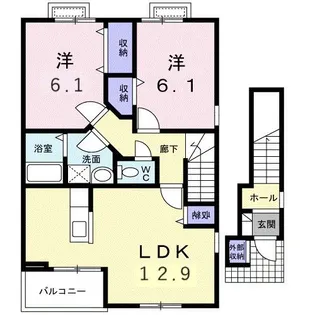 フレンシア長井B【2階】の間取り