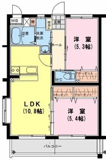 ユーミー多々良B【2階】の間取り