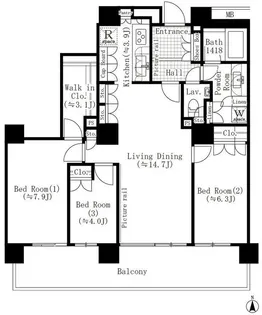 リバーポイントタワー【29階】の間取り