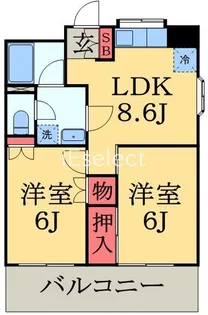 プリヴェール末広【4階】の間取り