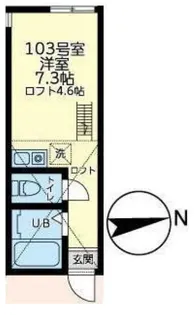ユナイト横浜カッシーナ【1階】の間取り