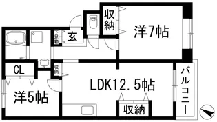 ブランユーカリA棟【1階】の間取り