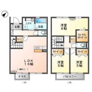 はぴねす一の坂川【2階】の間取り