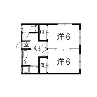 矢沢切石荘東棟【2階】の間取り