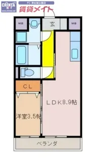 シンフォニー半田【3階】の間取り
