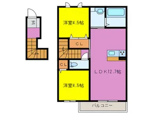 メゾン・ド・ボヌール秀 B棟【1階】の間取り