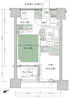 シティハウス四谷津の守坂【9階】の間取り