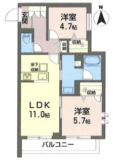 ベラチッタ 桜川【1階】の間取り