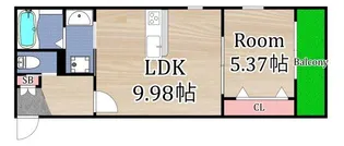 ブランノワール鴫野【2階】の間取り