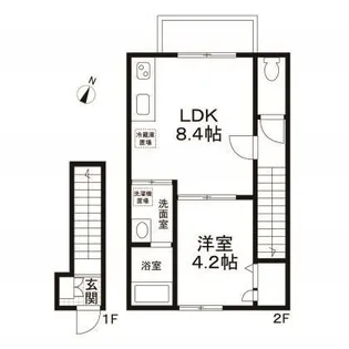 フォンターナII【2階】の間取り