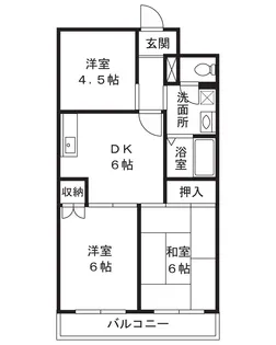 パラマウント野川【3階】の間取り