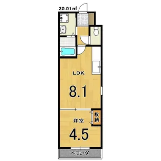 Residence二条洛中庵【1階】の間取り