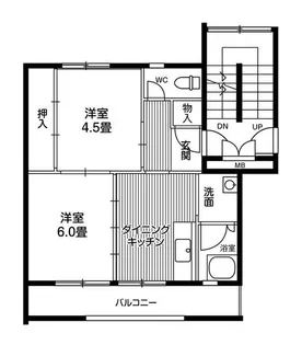 ビレッジハウス仙台鶴ケ谷五丁目5号棟【4階】の間取り