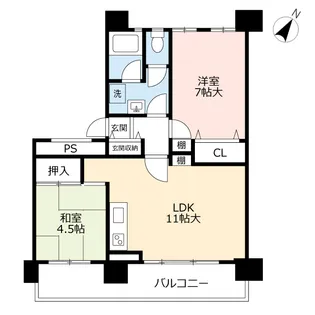 UR堅粕三丁目【9階】の間取り