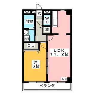 クラウン杉本 F【6階】の間取り
