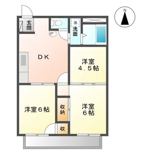 コーポラスタウン白鳥C/D【1階】の間取り